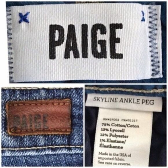 Paige skyline ankle peg distressed blue jeans size 23 - Picture 8 of 8